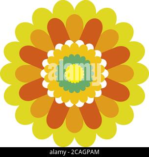 Vector illustration. Geometric simple daisy flower icon in regular shape. Stock Vector