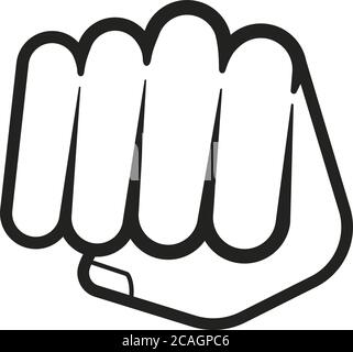 Vector illustration. Right hand fist. Front point of view. Stock Vector