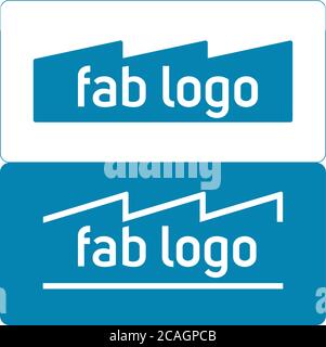 Vector illustration. Fabrication or industry symbol in flat style and blue color. Stock Vector
