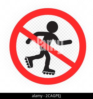 roller skating ban sign symbol Stock Vector