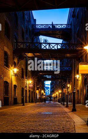 Shad Thames at Sunset in London Stock Photo