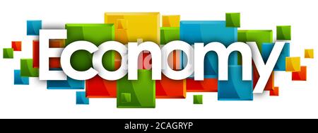 economy word in rectangles background Stock Photo