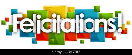 felicitations word in rectangles background Stock Photo