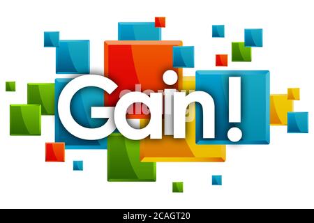 gain word in rectangles background Stock Photo