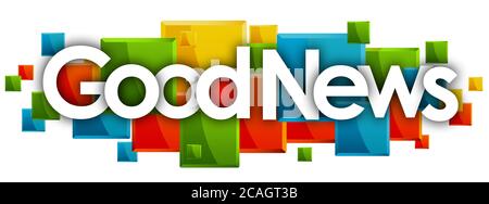good news word in rectangles background Stock Photo