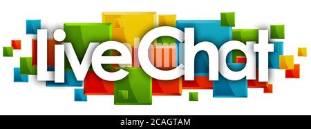 Live chat word in rectangles background Stock Photo