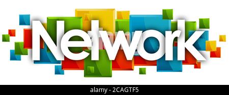 network word in rectangles background Stock Photo