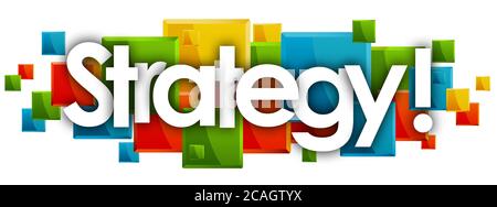 strategy word in rectangles background Stock Photo