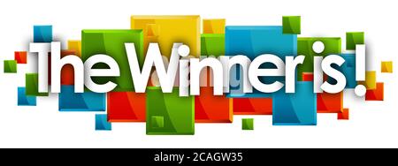 the winner is word in rectangles background Stock Photo
