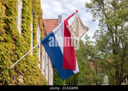 Schoolbag Hanging On A Flag At Amsterdam The Netherlands 15-6-2020 Stock Photo