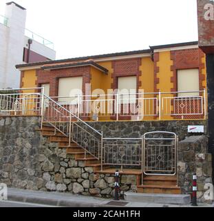 Typical small one floor house in Cueto Cantabria Spain Stock Photo