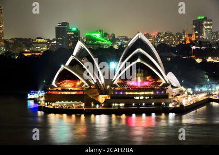 Sydney Opera House at night Stock Photo