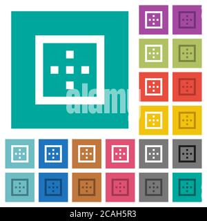 Outer borders multi colored flat icons on plain square backgrounds. Included white and darker icon variations for hover or active effects. Stock Vector