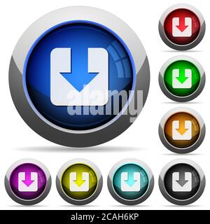 Download round glossy vector icons, set of buttons for webdesign ...
