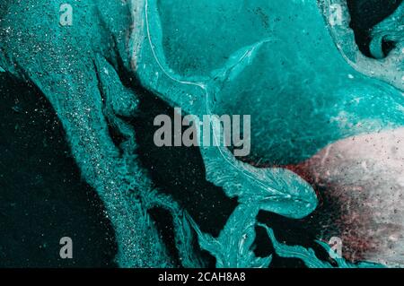 Marble art ocean background. Style incorporates the swirls of marble or the ripples of agate. Natural Luxury with gold powder. Stock Photo