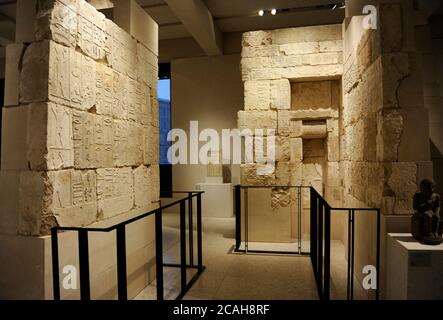 Ancient Egypt. Burial chamber of Methen or Metjen (high official). 4th Dynasty, c. 2575 BC. Limestone. Mastaba 6. Necropolis of north Sakkara. Old Kingdom. Neues Museum (New Museum). Berlin, Germany. Stock Photo