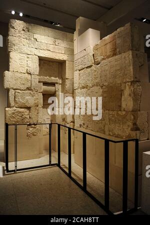 Ancient Egypt. Burial chamber of Methen or Metjen (high official). 4th Dynasty, c. 2575 BC. Limestone. Mastaba 6. Necropolis of north Sakkara. Old Kingdom. Neues Museum (New Museum). Berlin, Germany. Stock Photo