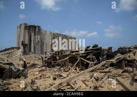 Beirut, Lebanon. 07th Aug, 2020. A general view of the destroyed Beirut ...