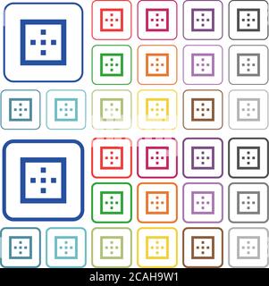 Outer borders color flat icons in rounded square frames. Thin and thick versions included. Stock Vector