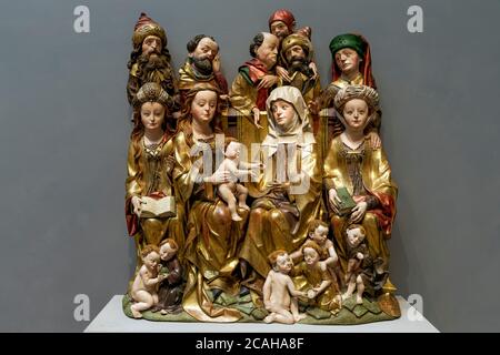 The Holy Kinship, South German, 15th century, Wooden Carving,National Gallery of Art, Washington DC, USA, North America Stock Photo