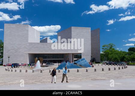 East Building and Glass Pyramids, I M Pei, National Gallery of Art, Washington DC, USA, North America Stock Photo