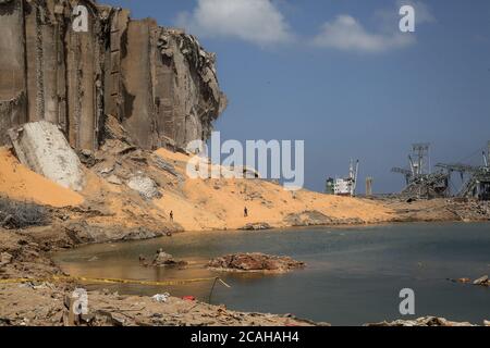 Beirut, Lebanon. 07th Aug, 2020. A general view of the destroyed Beirut ...