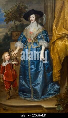 Queen Henrietta Maria with Sir Jeffrey Hudson, Anthony van Dyck, 1633, National Gallery of Art, Washington DC, USA, North America Stock Photo