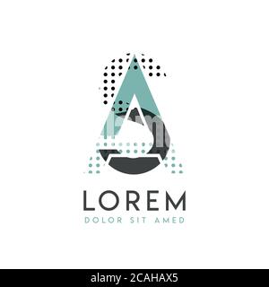 SA modern logo design with gray and blue color that can be used for creative industries and paper printing. AS logo is filled with bubbles and dots, c Stock Vector