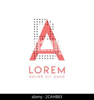 BA modern logo design with gray and pink color that can be used for creative business and advertising. AB logo is filled with bubbles and dots, can be Stock Vector