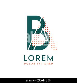 BA modern logo design with orange and green color that can be used for creative business and advertising. AB logo is filled with bubbles and dots, can Stock Vector
