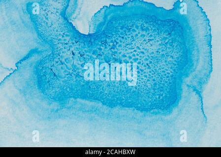 blue color watercolor stained painted background texture Stock Photo