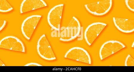 Orange citrus slices seamless backdrop texture. Flat lay backdrop Stock Photo