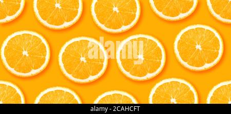 Orange citrus slices seamless backdrop texture. Flat lay backdrop Stock Photo