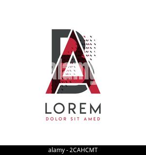 BA logo with gray and red color that can be used for creative industries and paper printing. AB logo is filled with bubbles and dots, can be applied i Stock Vector