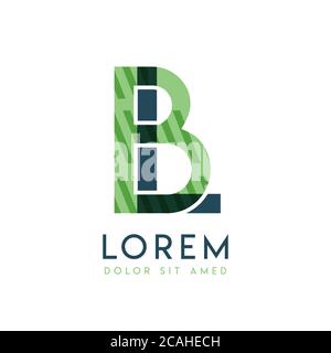 LB colorful logo design with green and dark green color that can be used for creative business and advertising. BL logo is filled with bubbles and dot Stock Vector