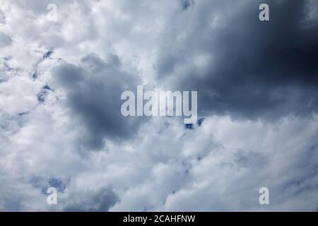 Grey clouds covering sky , Finland Stock Photo