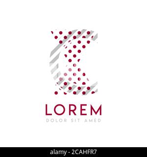 XC simple logo design with Gray and maroon color that can be used for creative business and advertising. CX logo is filled with bubbles and dots, can Stock Vector
