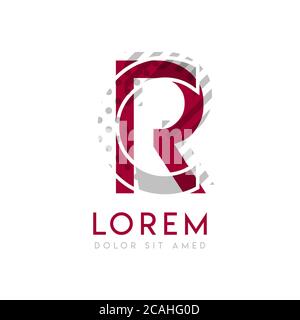 RC simple logo design with Gray and maroon color that can be used for creative business and advertising. CR logo is filled with bubbles and dots, can Stock Vector