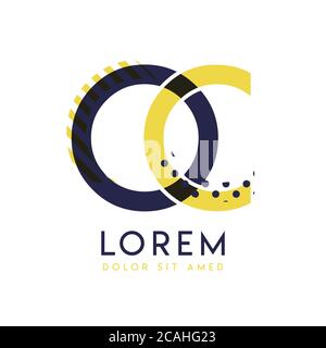 CO C O Dots Letter Logo with Purple Pink Magenta Bubbles Texture Vector ...