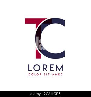 TC simple logo design with blue and maroon color that can be used for creative business and advertising. CT logo is filled with bubbles and dots, can Stock Vector