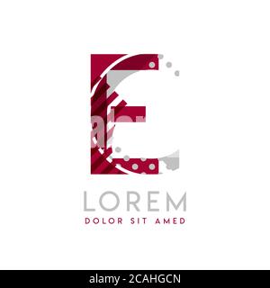 EC simple logo design with Gray and maroon color that can be used for creative business and advertising. CE logo is filled with bubbles and dots, can Stock Vector
