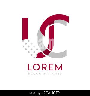 UC simple logo design with Gray and maroon color that can be used for creative business and advertising. CU logo is filled with bubbles and dots, can Stock Vector