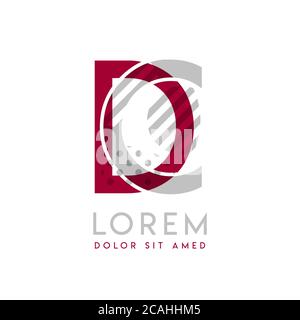 DC simple logo design with Gray and maroon color that can be used for creative business and advertising. CD logo is filled with bubbles and dots, can Stock Vector