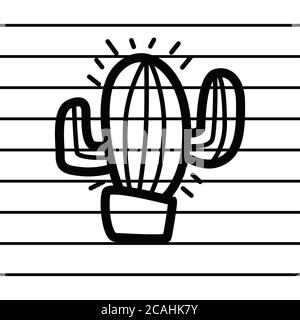 Cactus logo in cartoon images on paper. can be applied to various media either paper or plastic. This Cactus logo can also be used for various industr Stock Vector