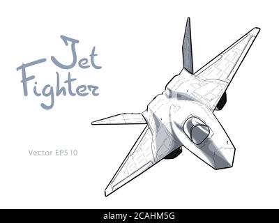 American Jet Fighter Aircraft Vector Freehand Draw Stock Vector Image Art Alamy