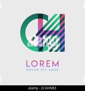 CH logo with the theme of galaxy speed and style that is suitable for creative and business industries. HC Letter Logo design for all webpage media an Stock Vector