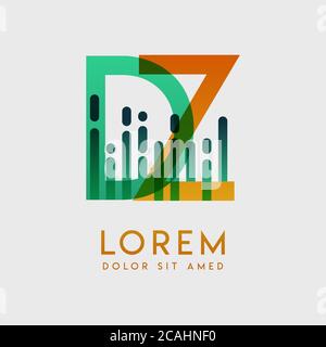 DZ logo with the theme of galaxy speed and style that is suitable for creative and business industries. ZD Letter Logo design for all webpage media an Stock Vector