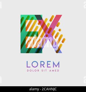 EX logo with the theme of galaxy speed and style that is suitable for creative and business industries. XE Letter Logo design for all webpage media an Stock Vector