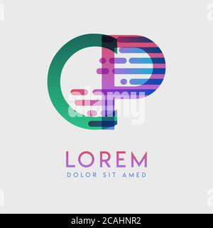 CP logo with the theme of galaxy speed and style that is suitable for creative and business industries. PC Letter Logo design for all webpage media an Stock Vector