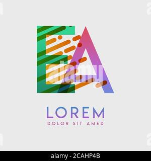 EA logo with the theme of galaxy speed and style that is suitable for creative and business industries. AE Letter Logo design for all webpage media an Stock Vector